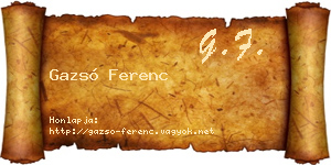 Gazsó Ferenc névjegykártya
