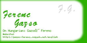 ferenc gazso business card